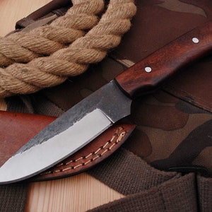 Cuchillo medieval, cuchillo de cinturón, forjado a mano 1095 MAQ1970