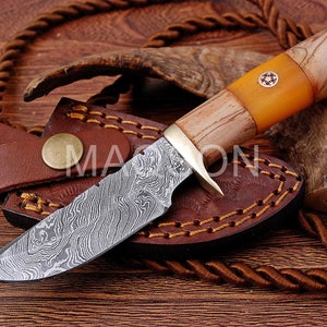 Damascus knife Damascus hunting knife Medieval knife, belt knife, hand-forged DHL Express 1 to 3 Working days 702EA