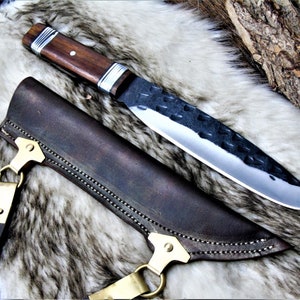 Medieval Work Knife Celtic Viking Hardwood Leather Sheath Sax Style MAQ1701