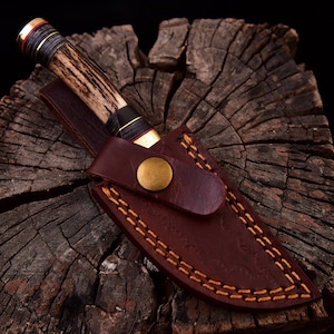 Damascus knife Damascus hunting knife Medieval knife, belt knife, hand-forgedMAQ2077