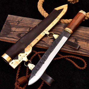 Medieval work knife Celtic Viking hardwood leather sheath Sax Style MAQ1810