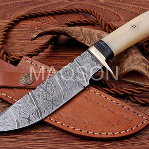 Damascus knife Damascus hunting knife Medieval knife, belt knife, hand-forged DHL Express 1 to 3 Working days 676EA
