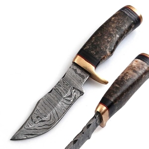 Damascus knife Damascus hunting knife Medieval knife, belt knife, hand-forged 5013EK