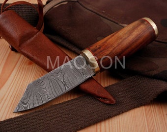 Damascus knife, medieval knife, hand-forged hunting knife 4308