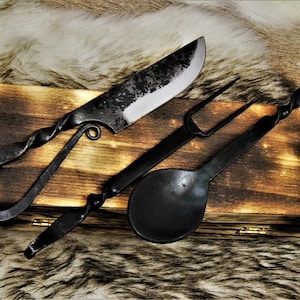 Medieval cutlery set, hand-forged 4209 image 4