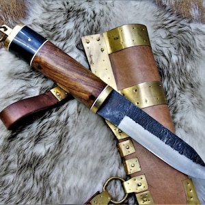 Medieval knife, belt knife, hand-forged medieval knife made of 1095 carbon steel MAQ1795
