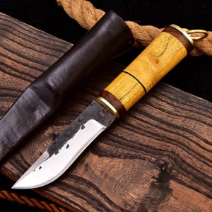 Medieval knife, belt knife, hand-forged 1095 4219