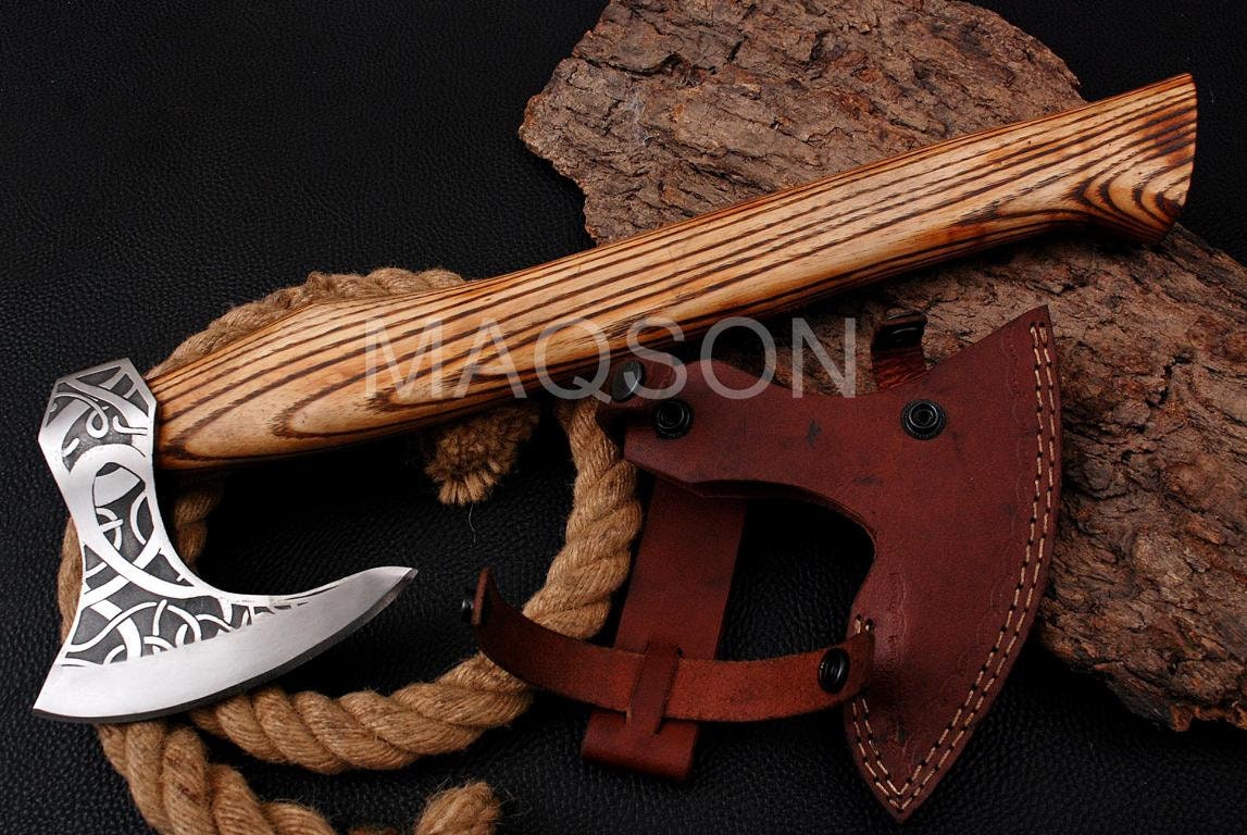 Custom Steel VIKING AXE Axt High Carbon Stahl mit Scheide Wikinger MAQ2616 Custom Steel VIKING AXE Axt High Carbon Stahl mit Scheide Wikinger MAQ2616
