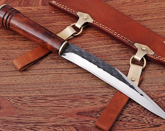 Coltello Da Lavoro Medievale Celti Vichinghi Con Ottone – Modello MAQ1707