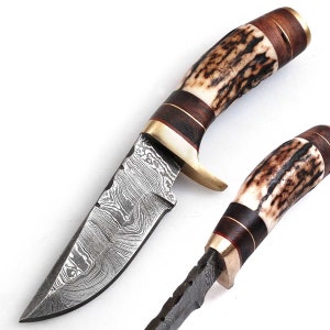 Damascus knife Damascus hunting knife Medieval knife, belt knife, hand-forged MAQ2078