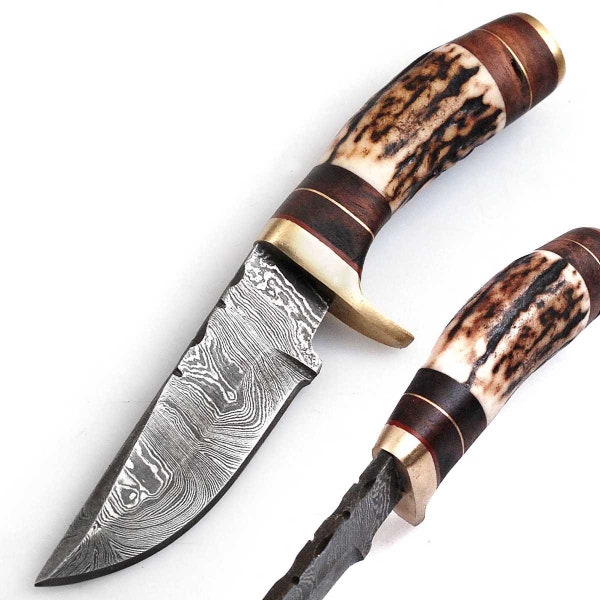 Damascus knife Damascus hunting knife Medieval knife, belt knife, hand forged MAQ2078