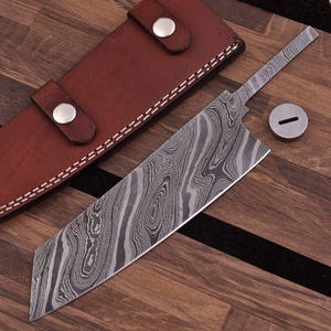 Damascus blade. Kitchen knife, Damascus blank NEW grain. 4158