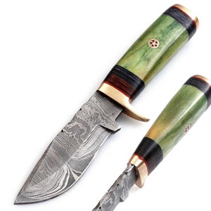Damascus knife Damascus hunting knife Medieval knife, belt knife, hand-forged 6169EA