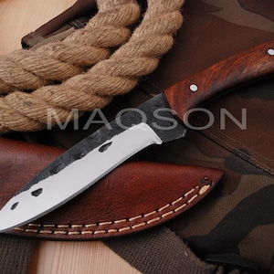 Medieval knife, belt knife, hand-forged carbon steel 1095 MAQ1975