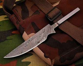 Handmade Damascus Damascus Blade, Hand Forged Damascus Blank Blade 839EA