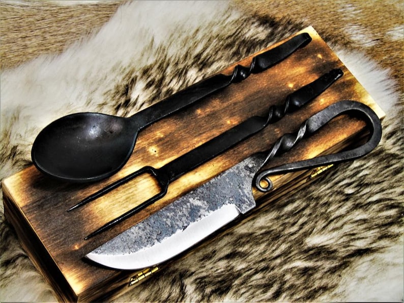 Medieval cutlery set, hand-forged 4209 image 3