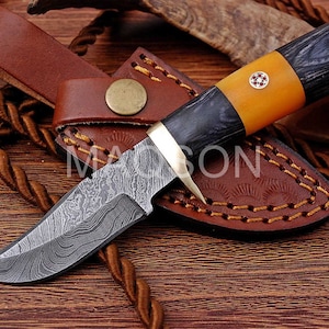 Damascus knife Damascus hunting knife Medieval knife, belt knife, hand-forged DHL Express 1 to 3 Working days 707EA