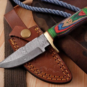 Damascus knife Damascus hunting knife Medieval knife, belt knife, hand-forged 5025EK