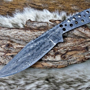 Handmade Damascus Damascus Blade, Hand forged Damascus Blank Blade 1030