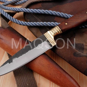 Medieval knife, belt knife, hand-forged 1095 MAQ1902