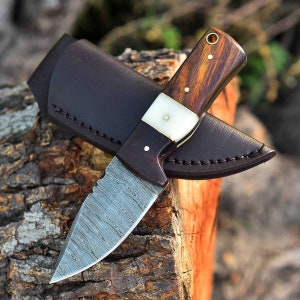 Damascus knife, very beautiful hand forged Damascus hunting knife 1058EA
