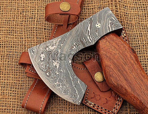 Wikinger Axt Damast Stahl Mit Scheide Handgeschmiedet Etsy
