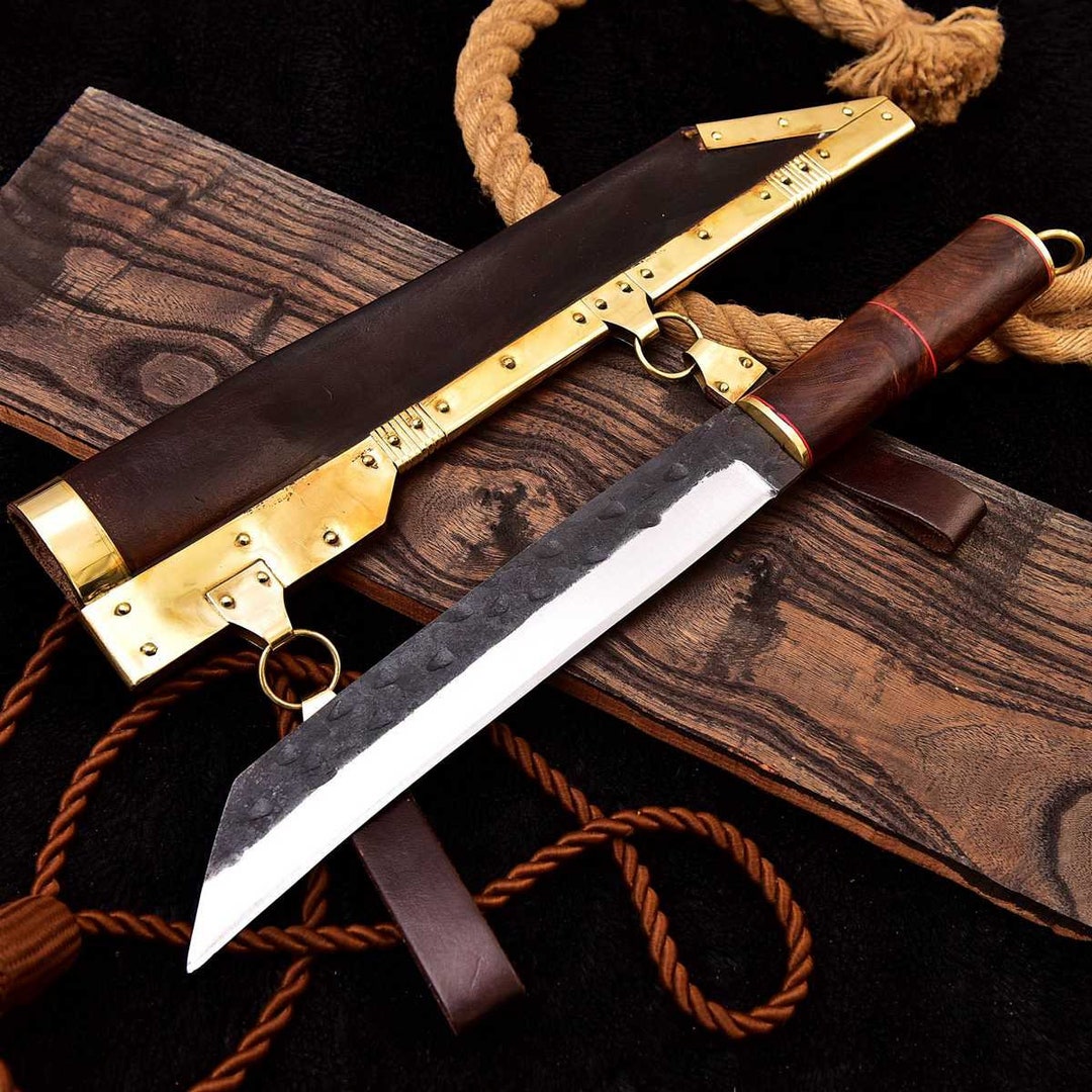 Coltello Medievale Vichingo MAQSON – Lavorazione Ottone, Ideale Per LARP E Storico