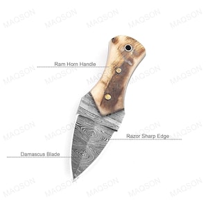 Damascus knife, very beautiful hand forged Damascus hunting knife 1052EA