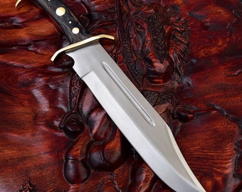 Hunting Bowie Knife Outdoor Knife Camping 440A Steel Handmade Stainless MAQ1100