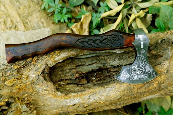 Hache Viking Décorative – Lame Acier, Manche Bois, 52 Cm, 1 Kg – Pour Cosplay, LARP, Décoration – Étui Inclus - 8