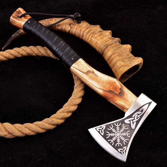 Hache Viking CraftTal Forgée Main - Lame Acier Carbone 1095, Manche Chêne - Allemagne