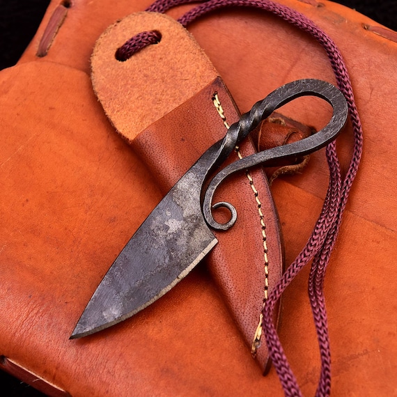 Cuchillo medieval cuchillo vikingo cuchillo de cuello forjado a mano 947EA  -  España