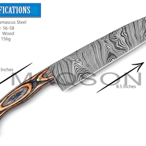 Custom Damascus Steel Chef Knife Damast Küchen Messer With WOOD Handle 4229#2