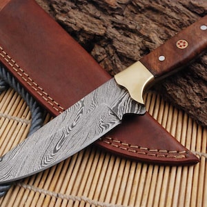 Damascus knife Damascus hunting knife Medieval knife, belt knife, hand-forged 588EA