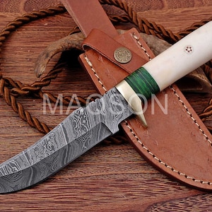 Damascus knife Damascus hunting knife Medieval knife, belt knife, hand-forged DHL Express 1 to 3 Working days 716EA