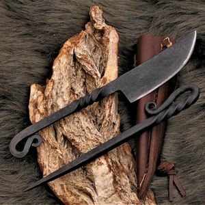 Medieval knife with awl + sheath Viking;Celts hand-forged 602EA