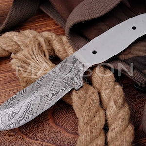 Damascus Blade, Damascus Blank Blade, Damascus Blade Torsion Pattern 980EA