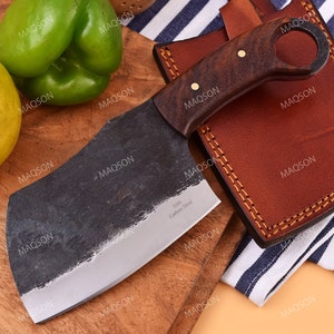 Kitchen Knife Chopping Hatchet Blade Chopping Knife 1095 steel forged MAQ4510
