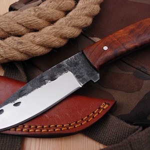 Medieval knife, belt knife, hand-forged carbon steel (1095) 658EA