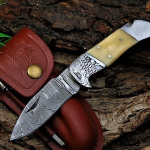 Damascus Pocket Knife, Damascus Folding Knife Damascus MAQ1627