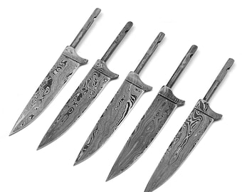 Damast Klingen Bayerischer klingen jagd Nicker Messer bau Rohling 5 stück 633EA