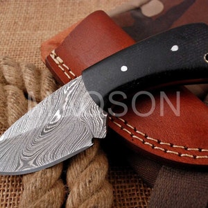 Damascus knife, very beautiful hand forged Damascus hunting knife 4312