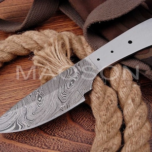 Damascus Blade, Damascus Blank Blade, Damascus Blade Torsion Pattern 981EA