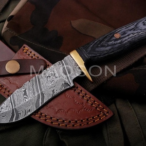 Damascus knife Damascus hunting knife Medieval knife, belt knife, hand-forged 4340