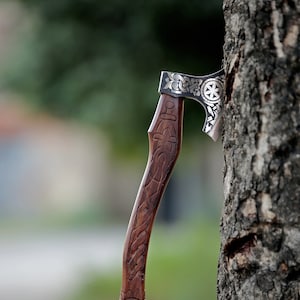 Custom Steel VIKING AX, ax high carbon steel with sheath Viking MAQ2595