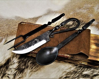 Medieval Cutlery Set, hand-forged 4209
