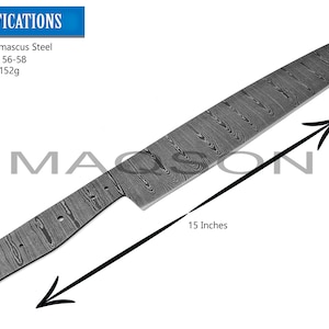 Handmade Damascus Damascus Blade, Hand forged Damascus Blank Blade MAQ925