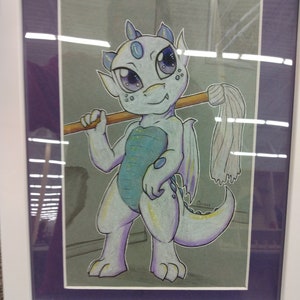 Youthful Dragon Maid Colored Pencil Hallway Decoration [FRAMED]