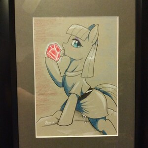 Suggestive MLP FanArt Rock Lover Licking Luminous Shiny Stone Physical Art FRAMED image 2