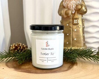 Fraser Fir Soy Candle, Handmade Soy Wax Candles, Scented Fall Candles and Christmas Gifts